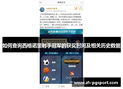 如何查询西格诺里射手冠军的获奖时间及相关历史数据